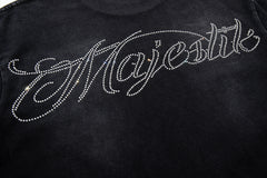 Majestik “Space Rider” Rhinestone Department Vintage Tee（Black）