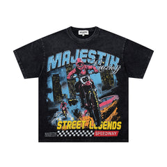 Majestik “Street Legends” Moto Vintage Tee（Black）