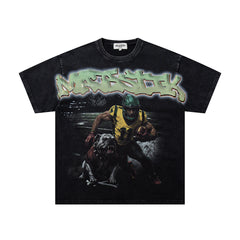 Majestik “Gridiron Champion” Bulldog Vintage Tee（Black）