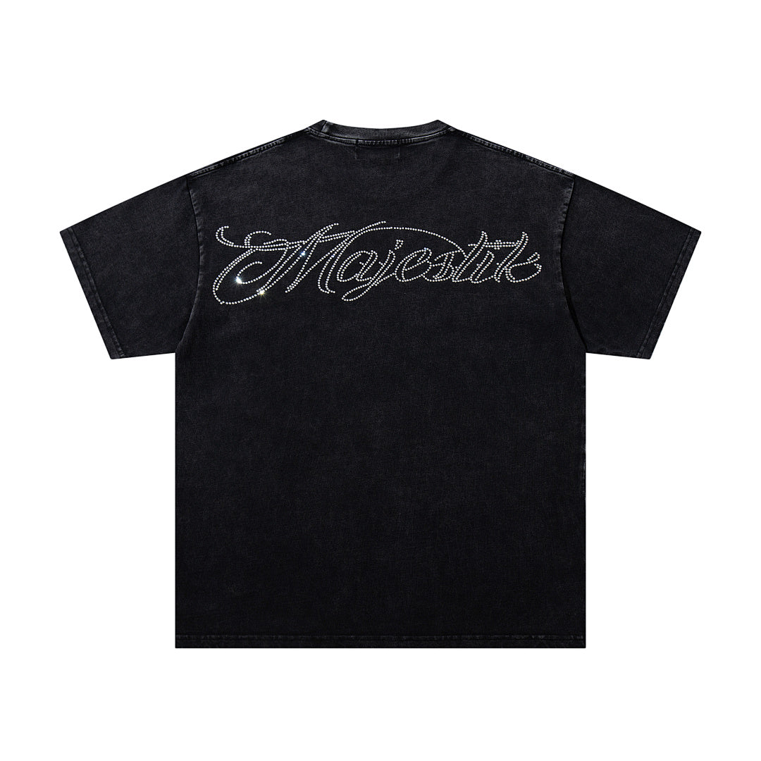 Majestik “Gridiron Champion” Bulldog Vintage Tee（Black）