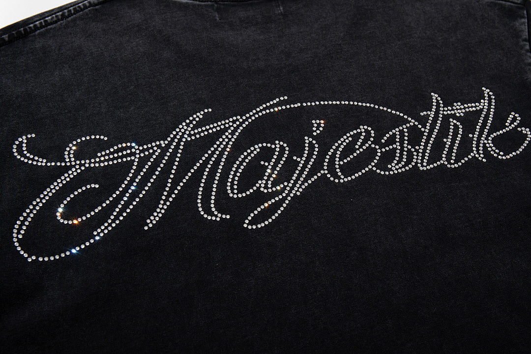 Majestik “Gridiron Champion” Bulldog Vintage Tee（Black）