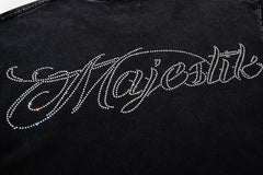 Majestik “Gridiron Champion” Bulldog Vintage Tee（Black）