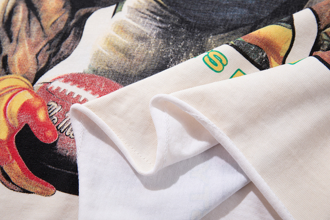 Majestik “Sports Division” Football Bulldogs Vintage Tee（Off-White / Cream）