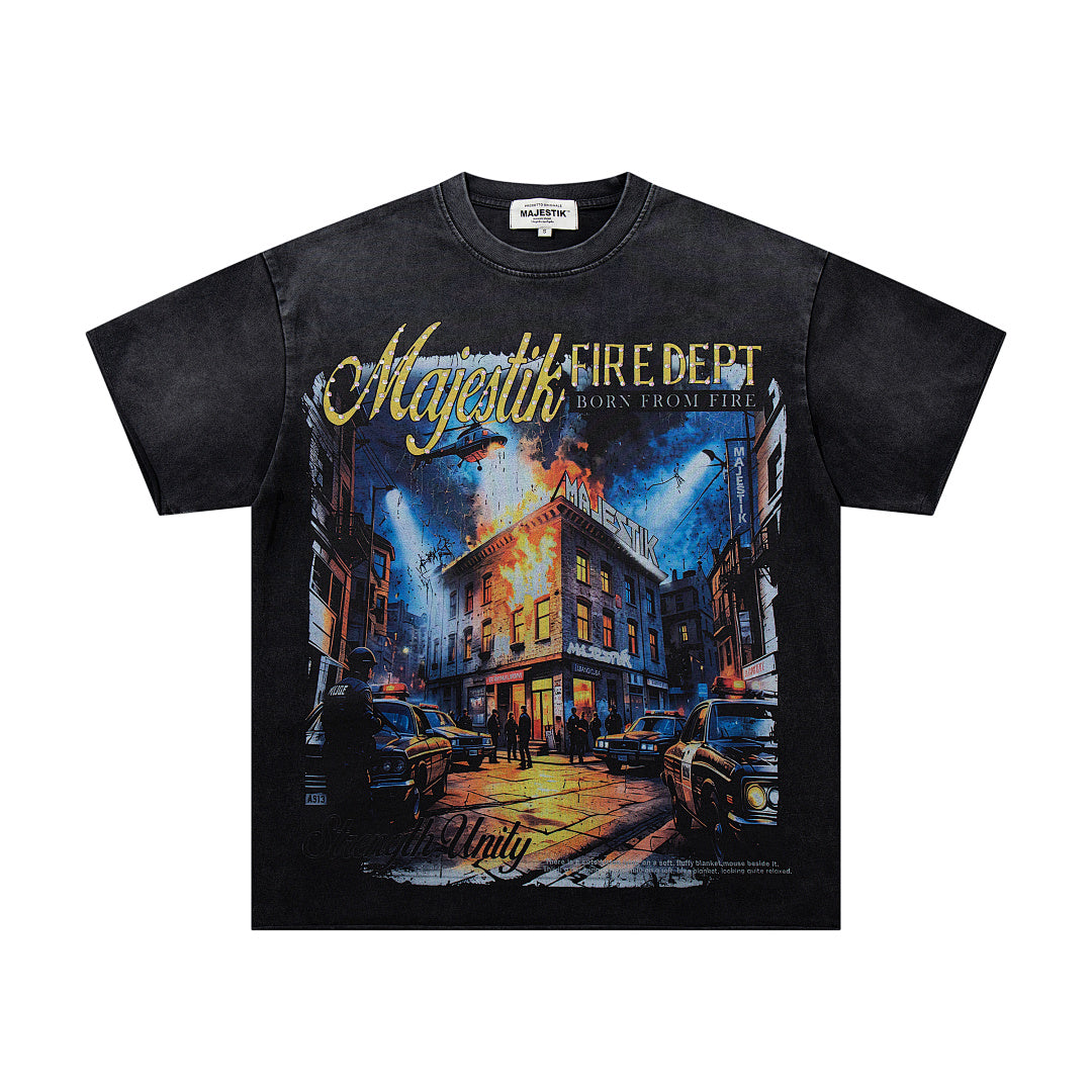 Majestik “Fire Dept” Born From Fire Vintage Tee