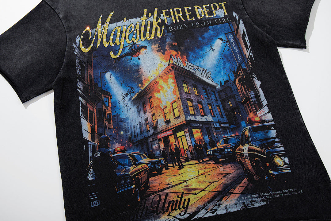 Majestik “Fire Dept” Born From Fire Vintage Tee