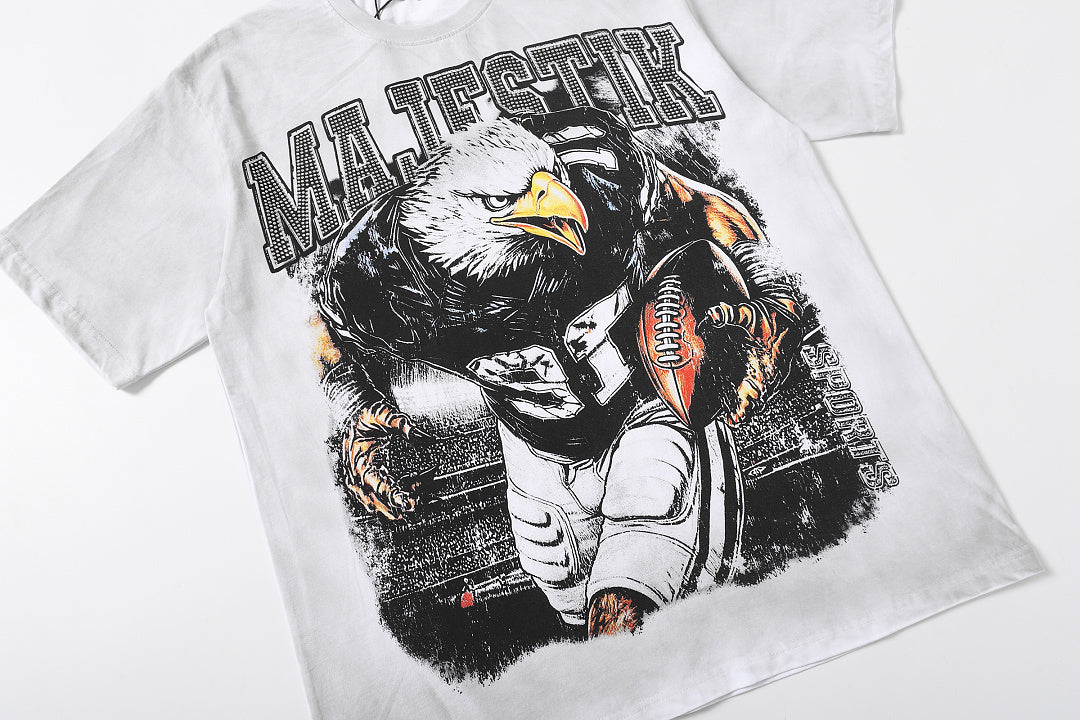 Majestik “Gridiron Eagle” Vintage White Tee