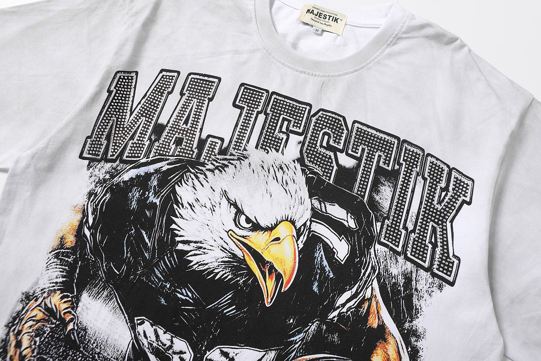 Majestik “Gridiron Eagle” Vintage White Tee