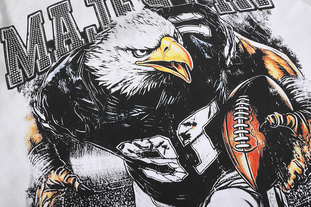 Majestik “Gridiron Eagle” Vintage White Tee