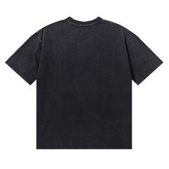 Majestik “Fearless” Angel & Demon Rhinestone Vintage Tee（Black）