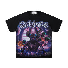 Majestik “Alien DJ Cosmic” Rhinestone Graphic Tee