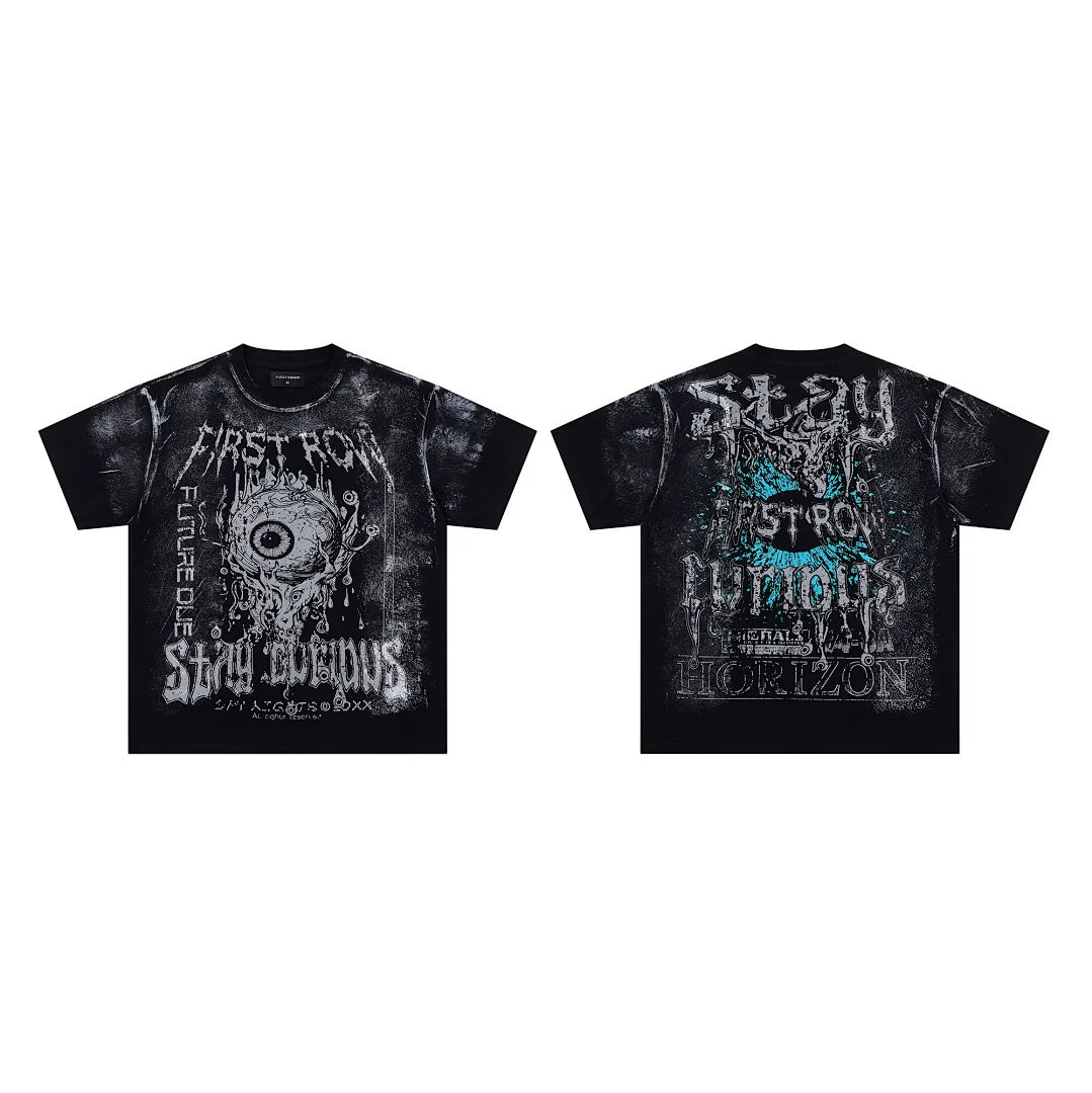 First Row “Stay Curious” Eyeball Graphic Vintage Tee