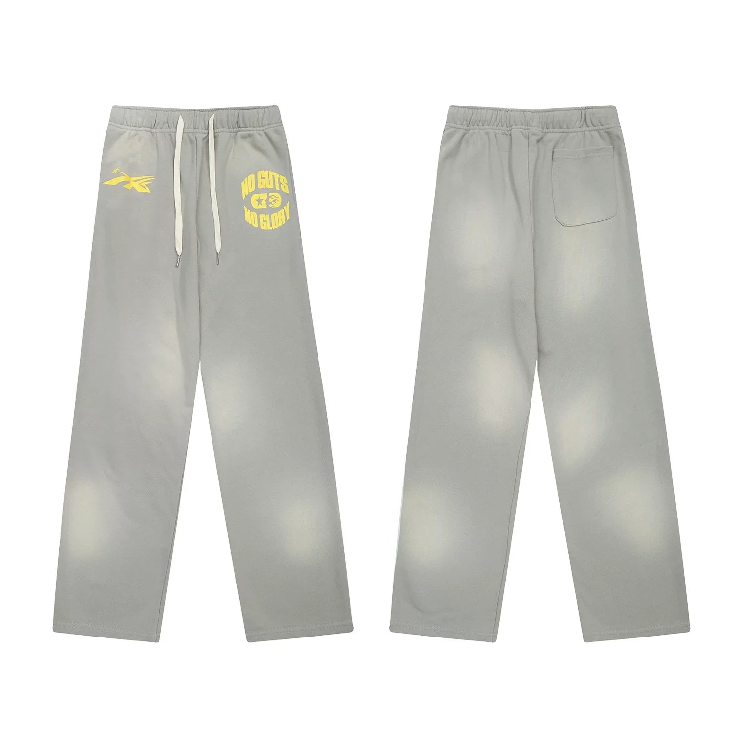 Hellstar "No Guts No Glory" Logo Drawstring Sweatpants grey