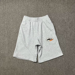 Corteiz Alcatraz Island Front Logo Heavyweight Shorts - Heather Grey