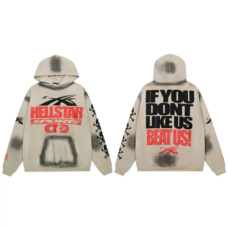 Hellstar Sports "If You Don't Like Us Beat Us" Hoodie Khaki