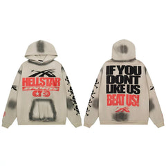 Hellstar Sports "If You Don't Like Us Beat Us" Hoodie Khaki