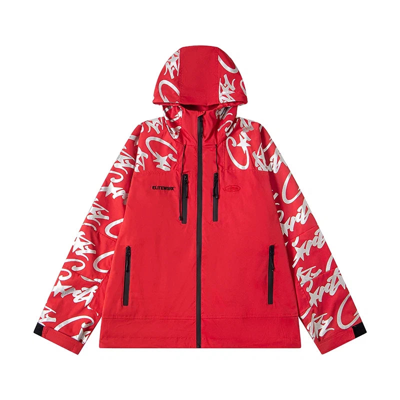Corteiz Devil's Island Stormtrooper Waterproof Jacket Red
