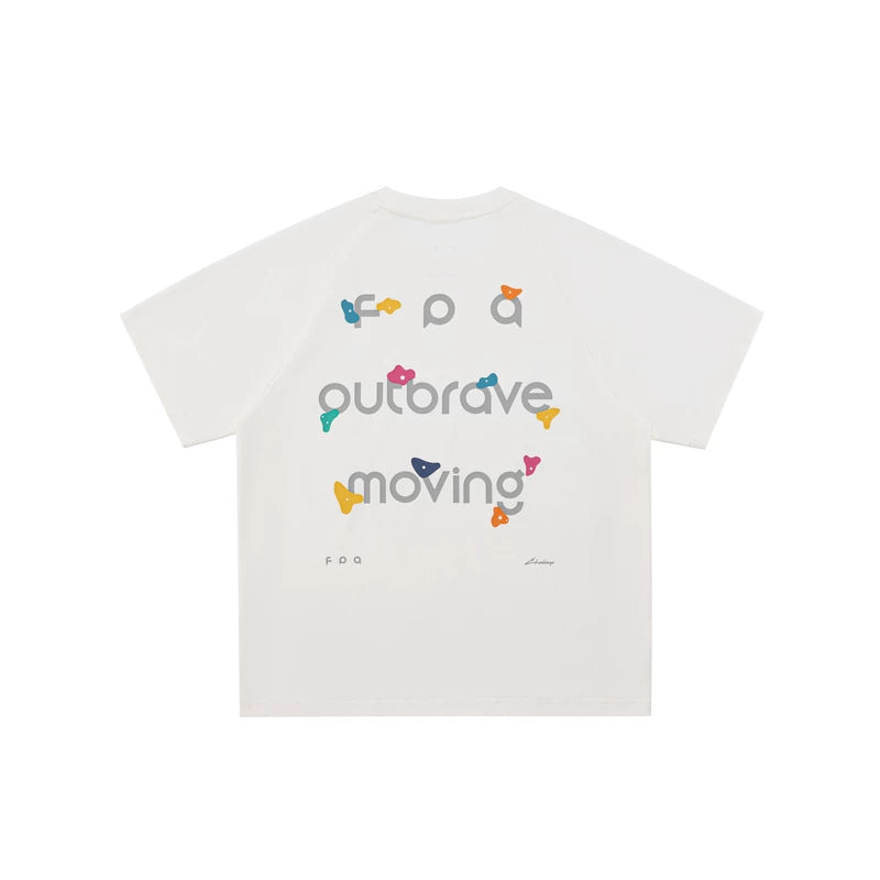 FPA Climbing Color blocked Layout COOLMAX Sports T-shirt Summer Round Neck Couple Half Sleeve Outdoor Breathable Short Sleeve Men