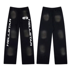 Hellstar Logo Fade Drawstring Sweatpants black