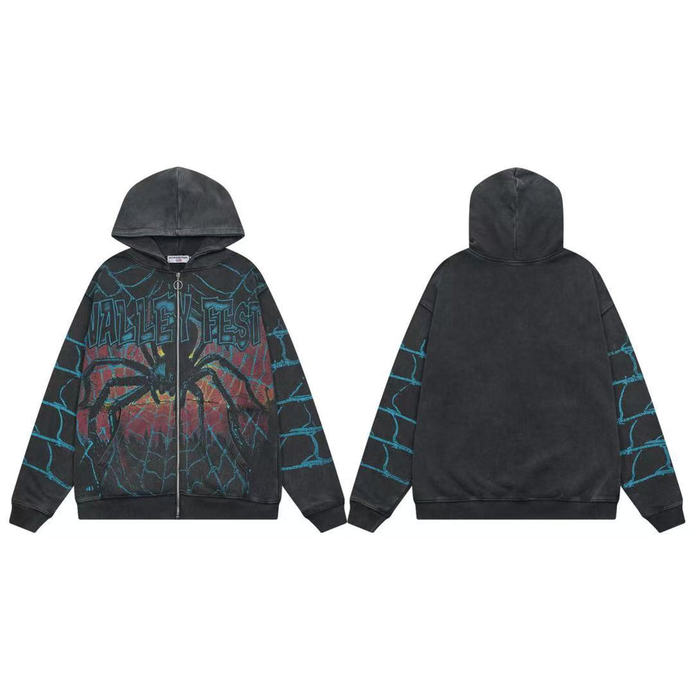 Vale Forever Valley Fest Spider Graphic Full-Zip Hoodie