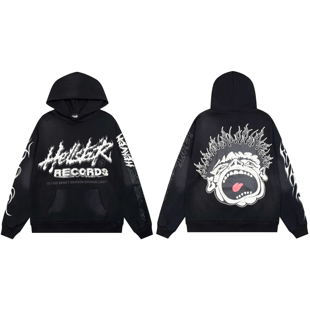 Hellstar Records Screaming Face Graphic Hoodie black