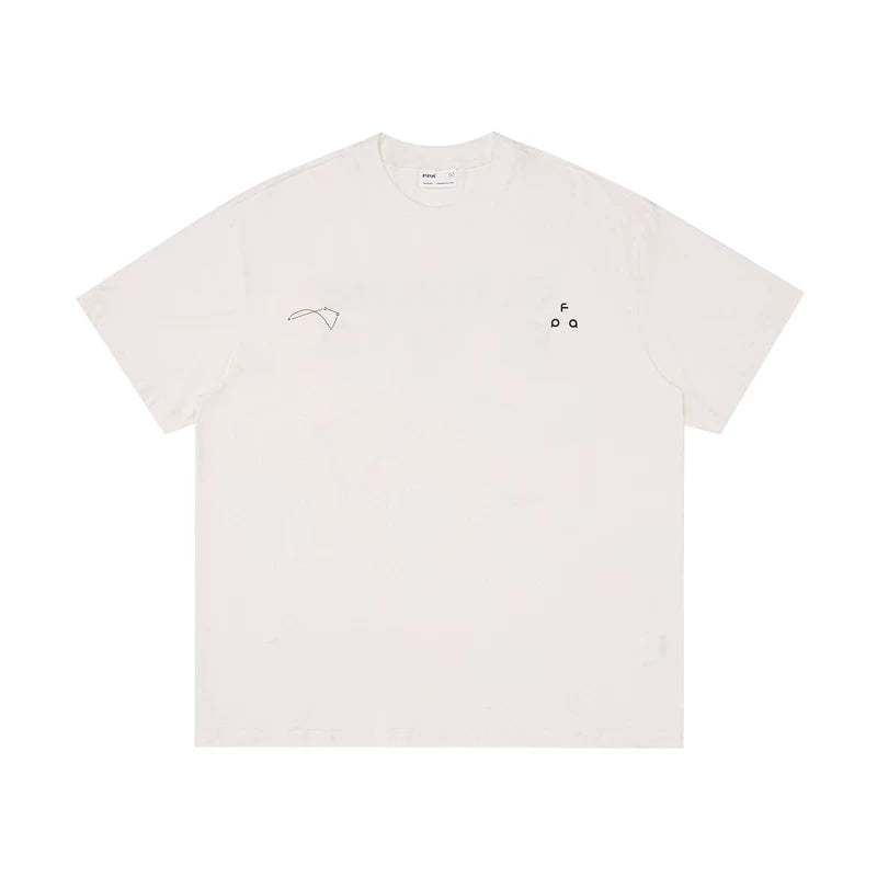 FPA Sports Cool Ice Leather Short Sleeve China-Chic Loose Couple Dress High Design Summer White Half Sleeve T-shirt