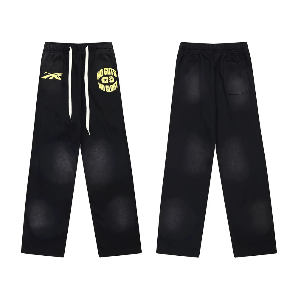 Hellstar "No Guts No Glory" Logo Drawstring Sweatpants black