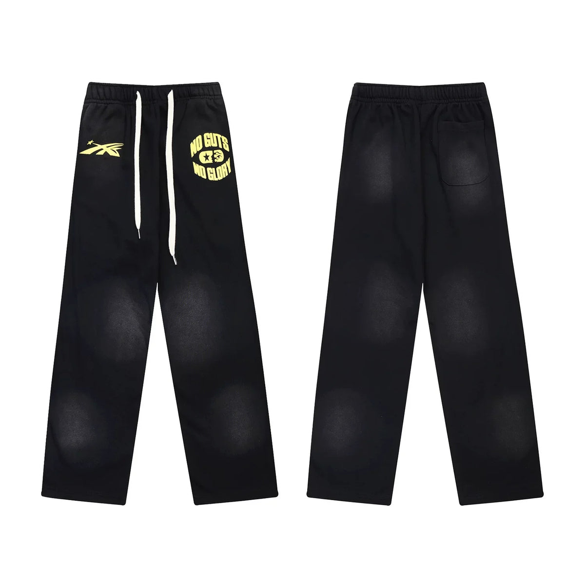 Hellstar "No Guts No Glory" Logo Drawstring Sweatpants black