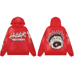 Hellstar Records Screaming Face Graphic Hoodie red