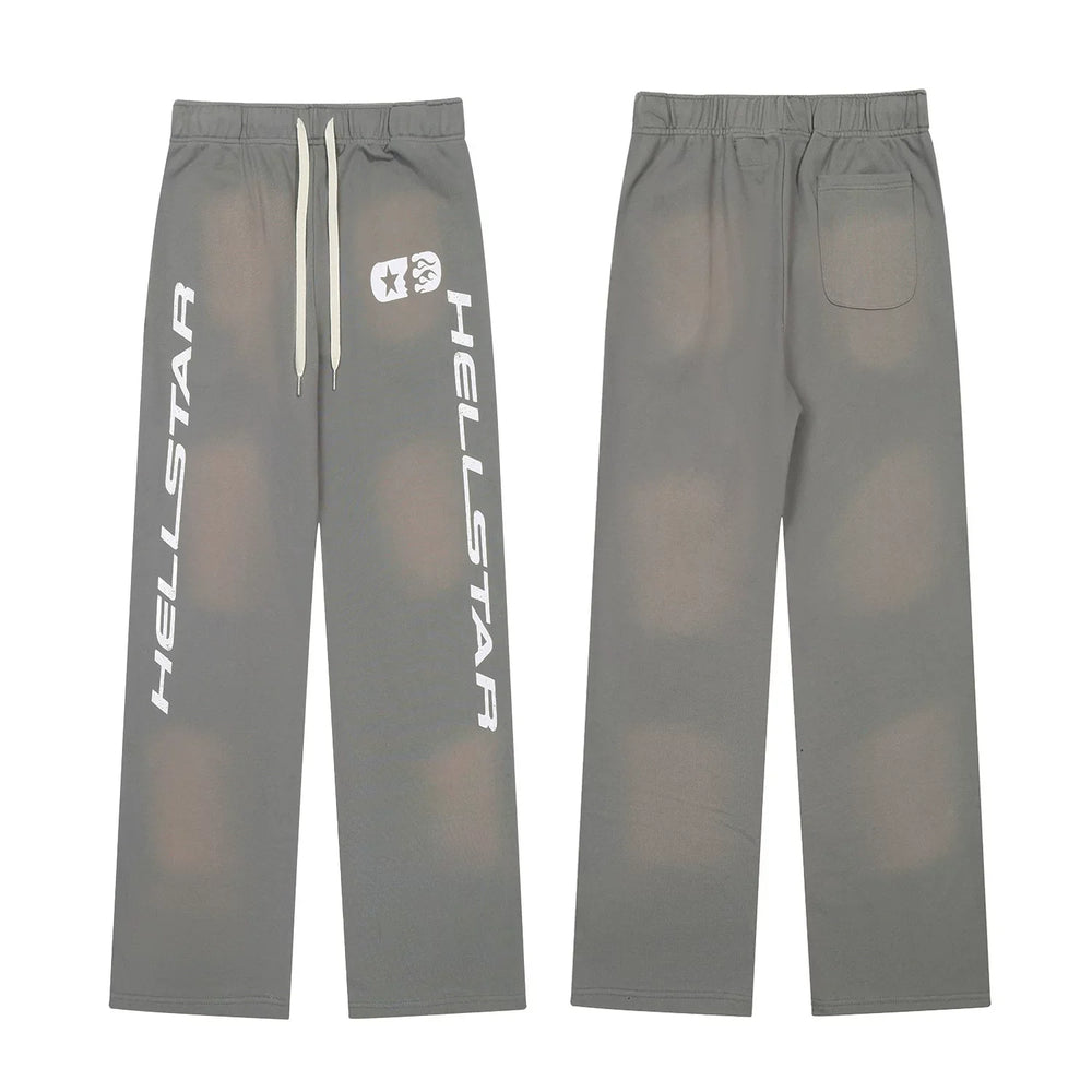 Hellstar Logo Fade Drawstring Sweatpants grey