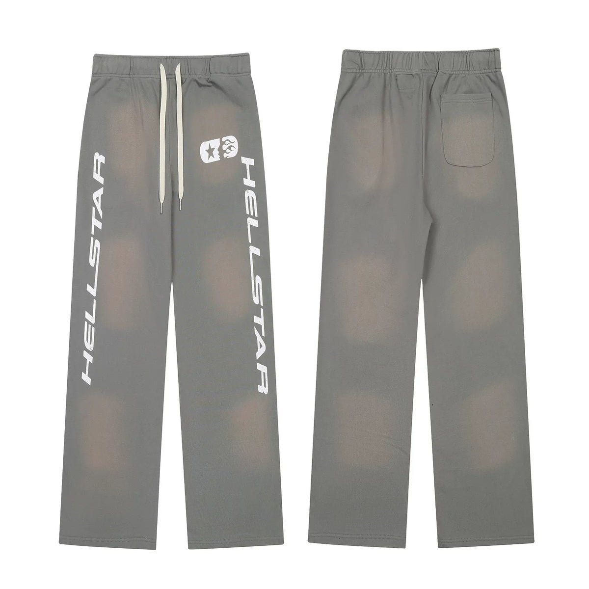 Hellstar Logo Fade Drawstring Sweatpants grey