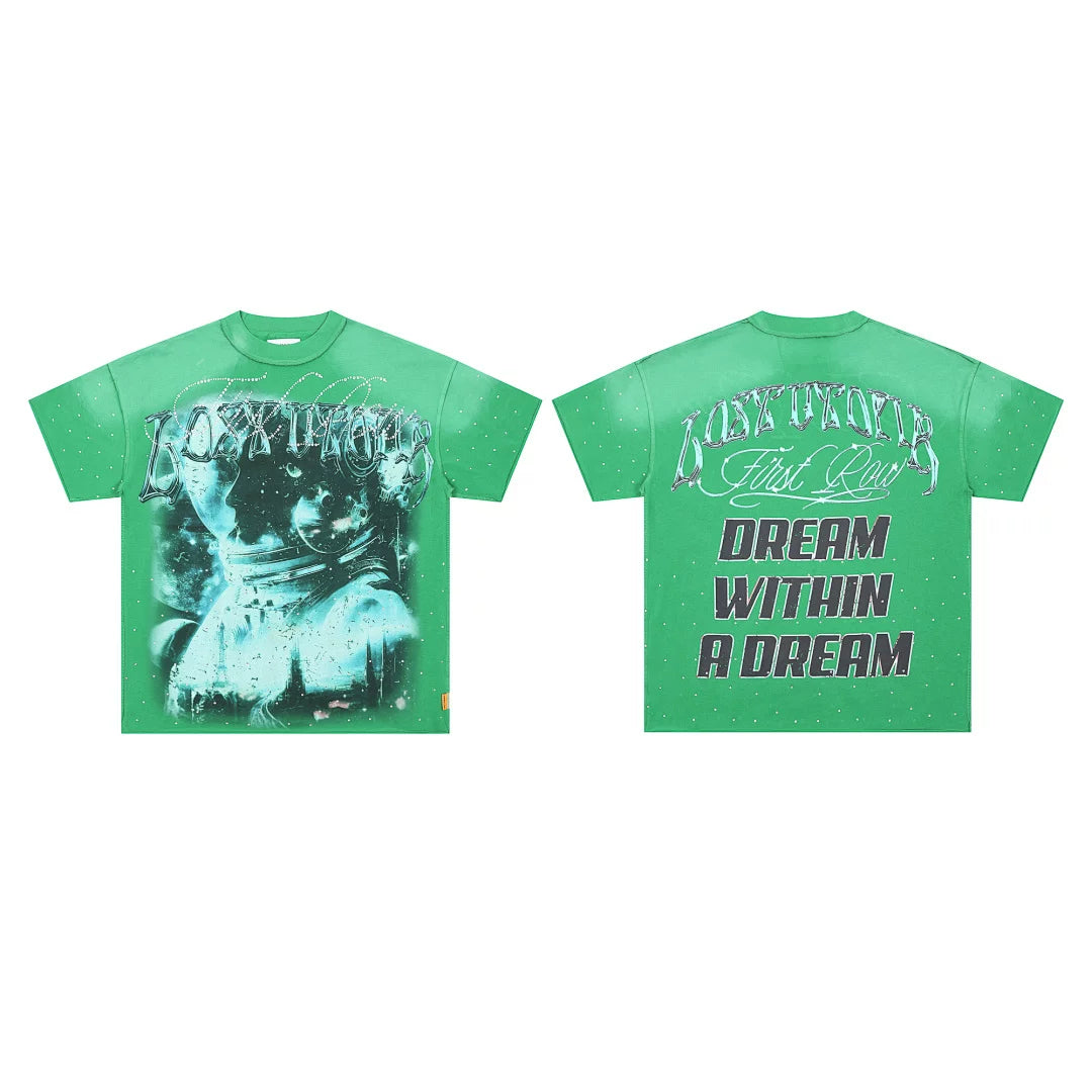 First Row “Dream Within a Dream / Lost Utopia” Astronaut Rhinestone Vintage Tee