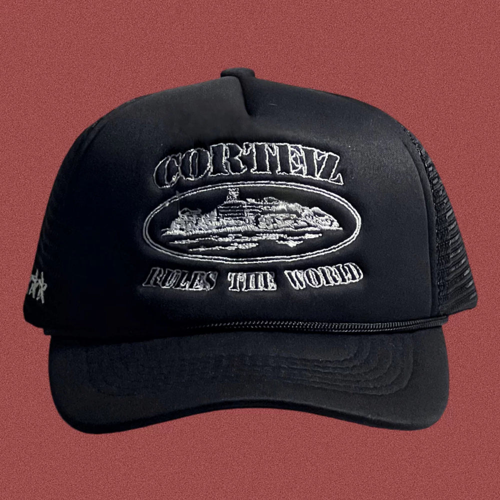Cortiez Classic Oval Ship Logo Trucker Hat - Black