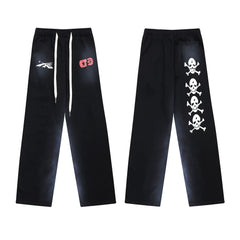 Hellstar Skull Graphic Drawstring Sweatpants black