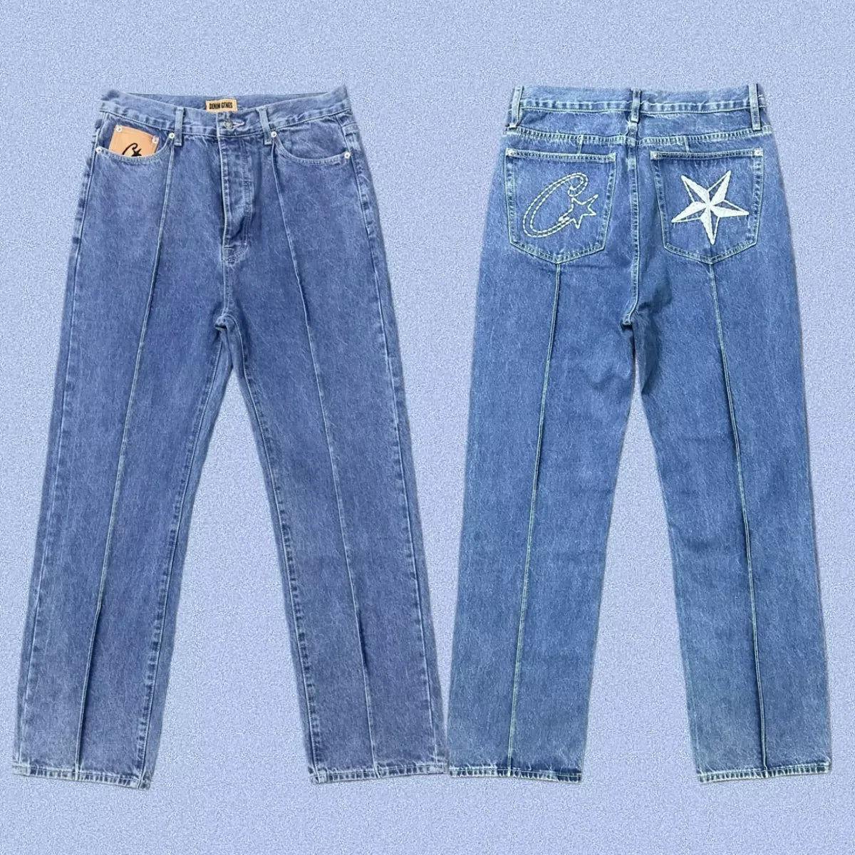 Corteiz Heavyweight Denim Pants Light blue