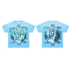 First Row “Lost Utopia” Classical Frame Rhinestone Vintage Tee