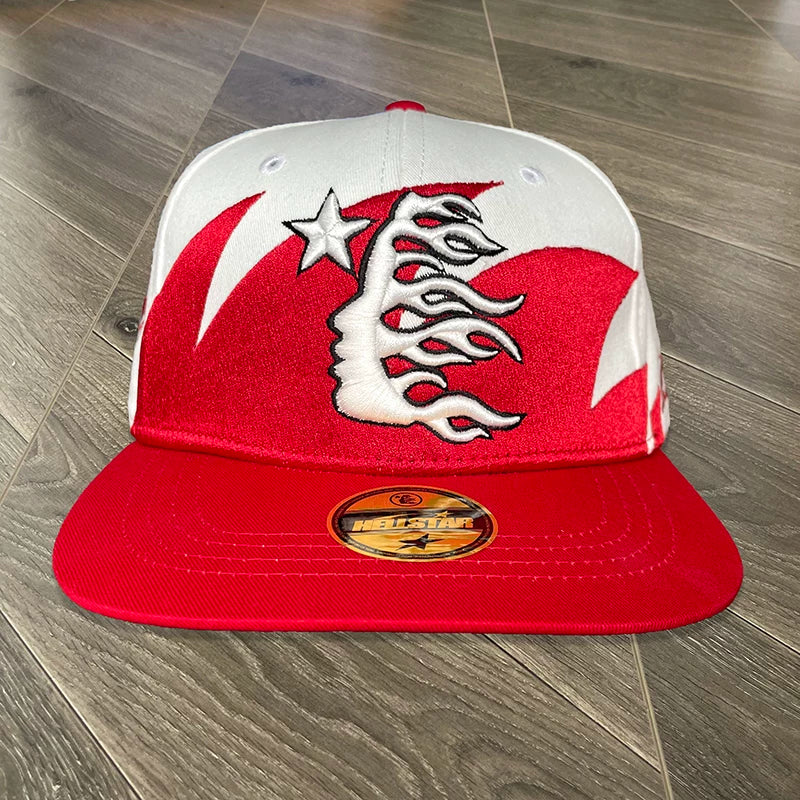 Hellstar Flame Side Profile Graphic Snapback Hat - Red