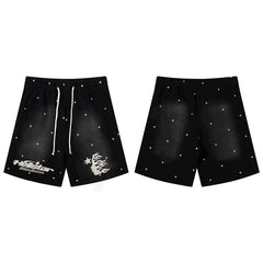 Hellstar Rhinestone Studded Black Shorts