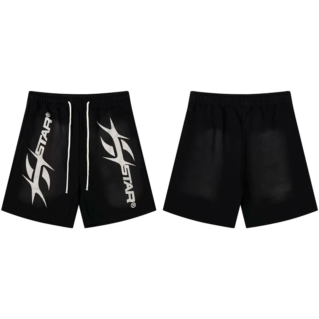 Hellstar Spiked Star Logo Black Shorts