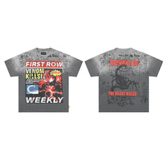 First Row “Venom Kills / Silent Killer” Scorpion Newspaper Vintage Tee
