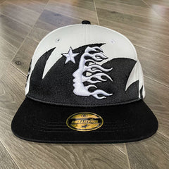 Hellstar Flame Side Profile Graphic Snapback Hat - Black