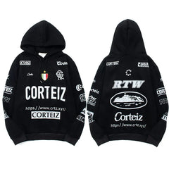 Corteiz All-Over Multi-Logo Heavyweight Hoodie - Black