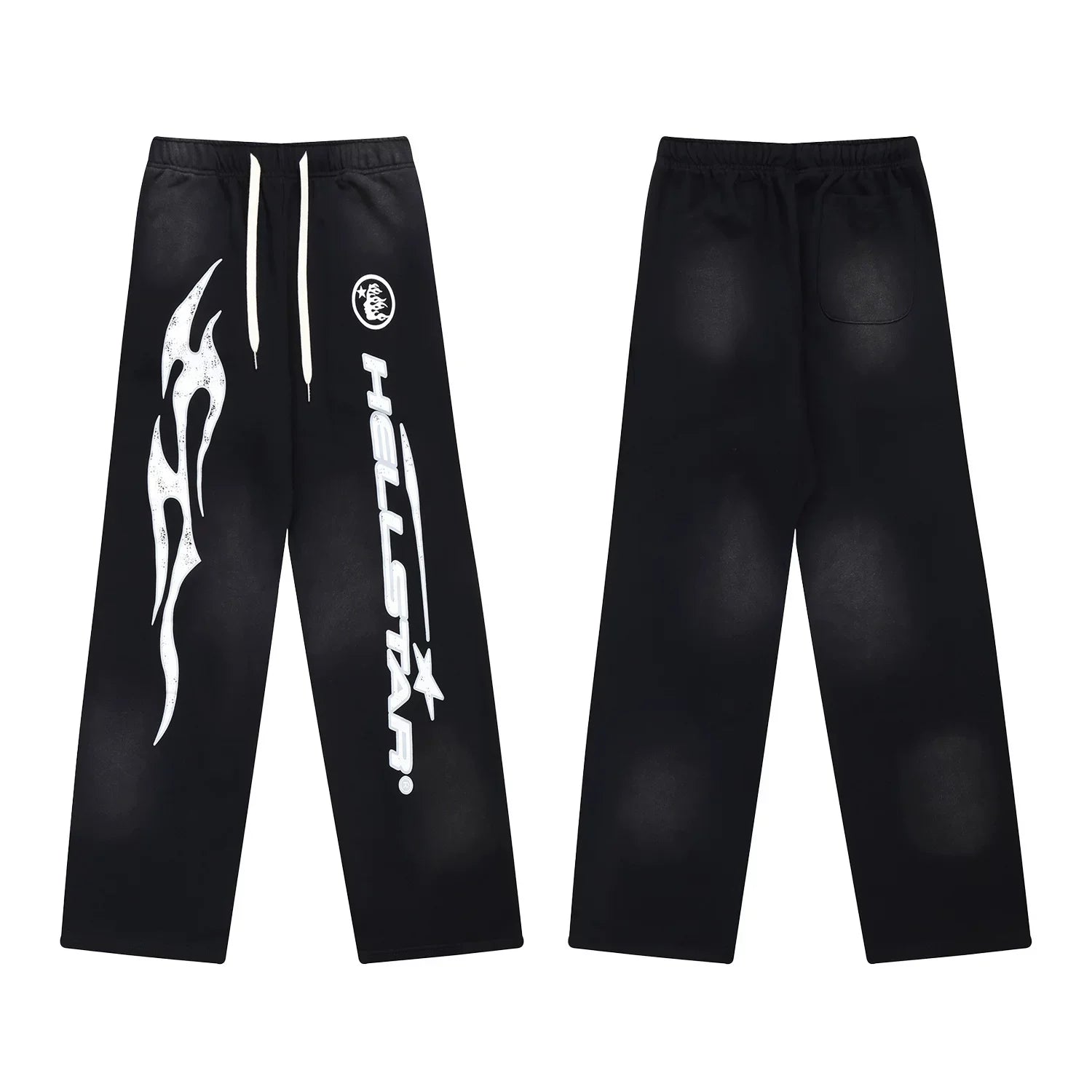 Hellstar Flame & Logo Drawstring Sweatpants black