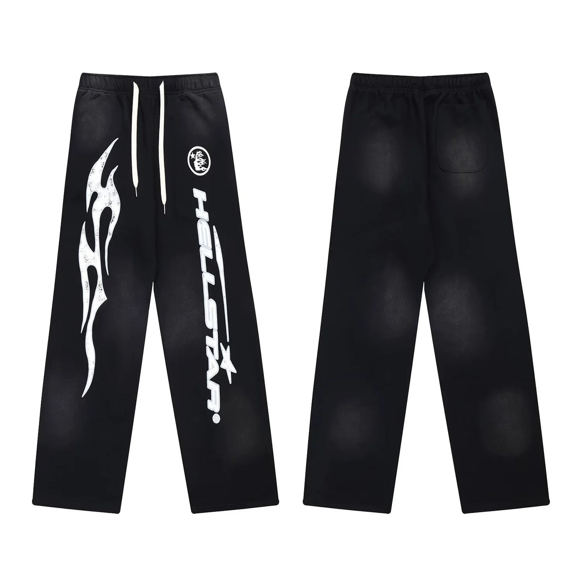 Hellstar Flame & Logo Drawstring Sweatpants black