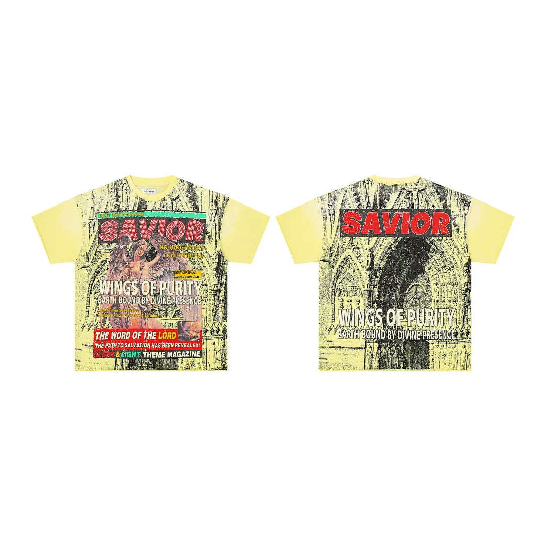 First Row “Wings of Purity / Savior” Magazine Graphic Vintage Tee