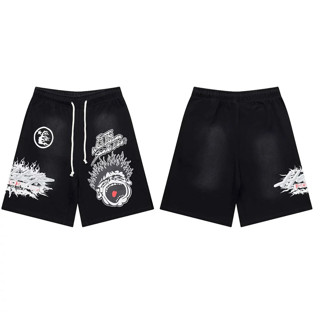 Hellstar Multi-Graphic Heavyweight Shorts black
