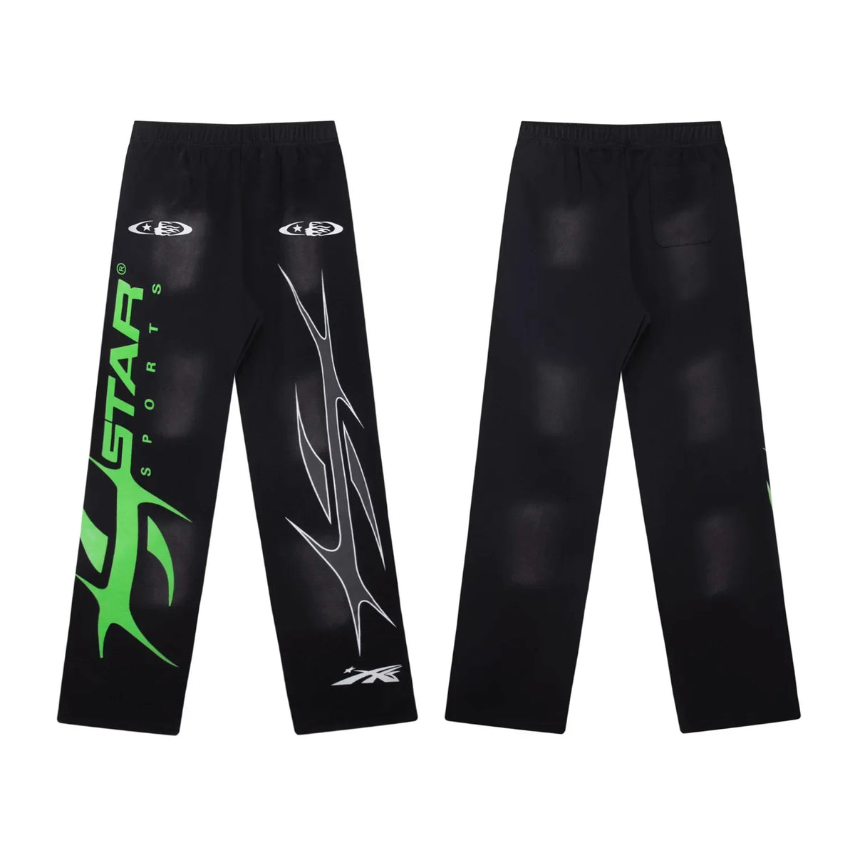 Hellstar Sports Neon Green & Black Graphic Sweatpants