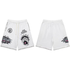 Hellstar Multi-Graphic Heavyweight Shorts white