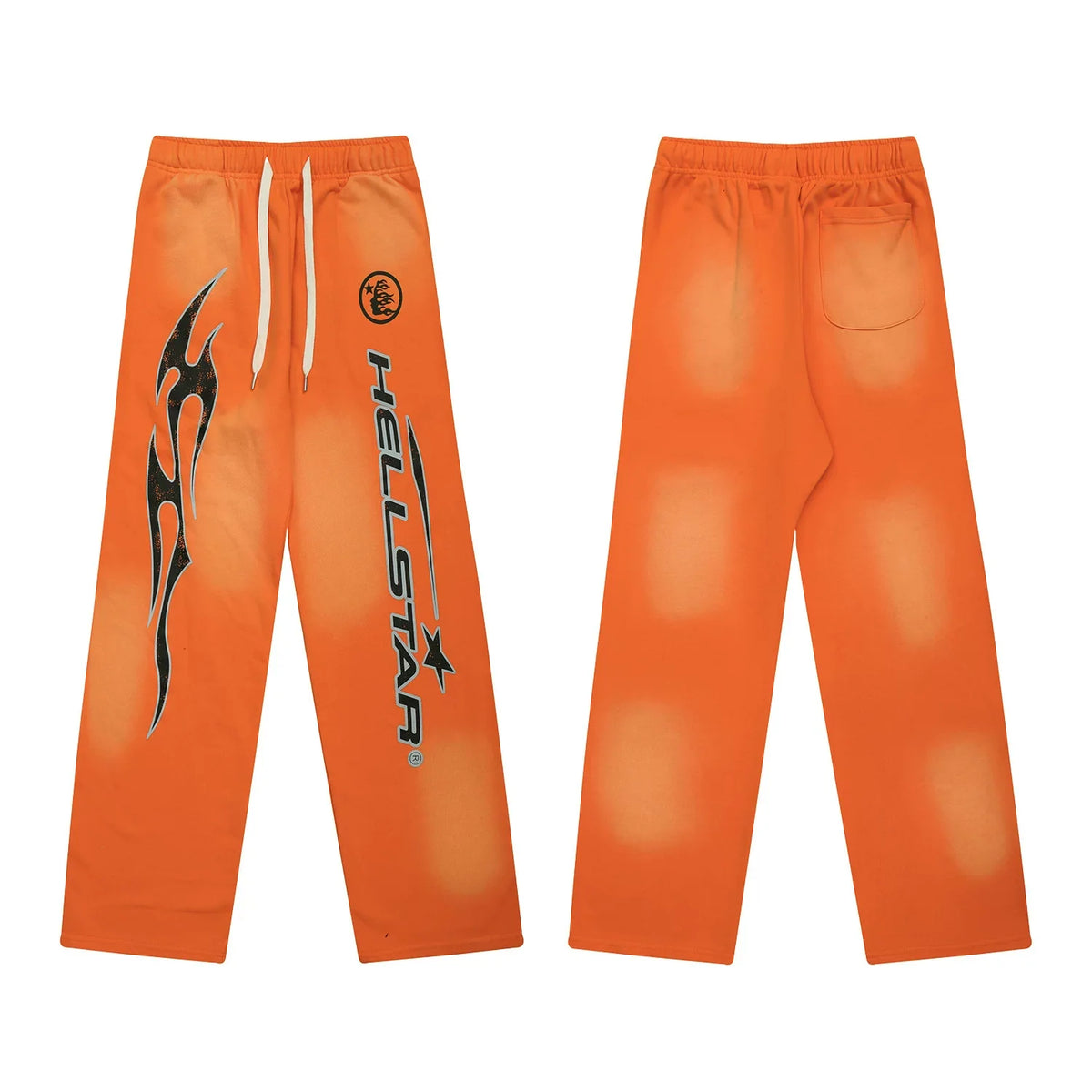 Hellstar Flame & Logo Drawstring Sweatpants orange