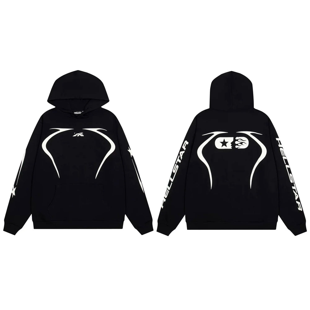 Hellstar Curved Horn Graphic Hoodie black