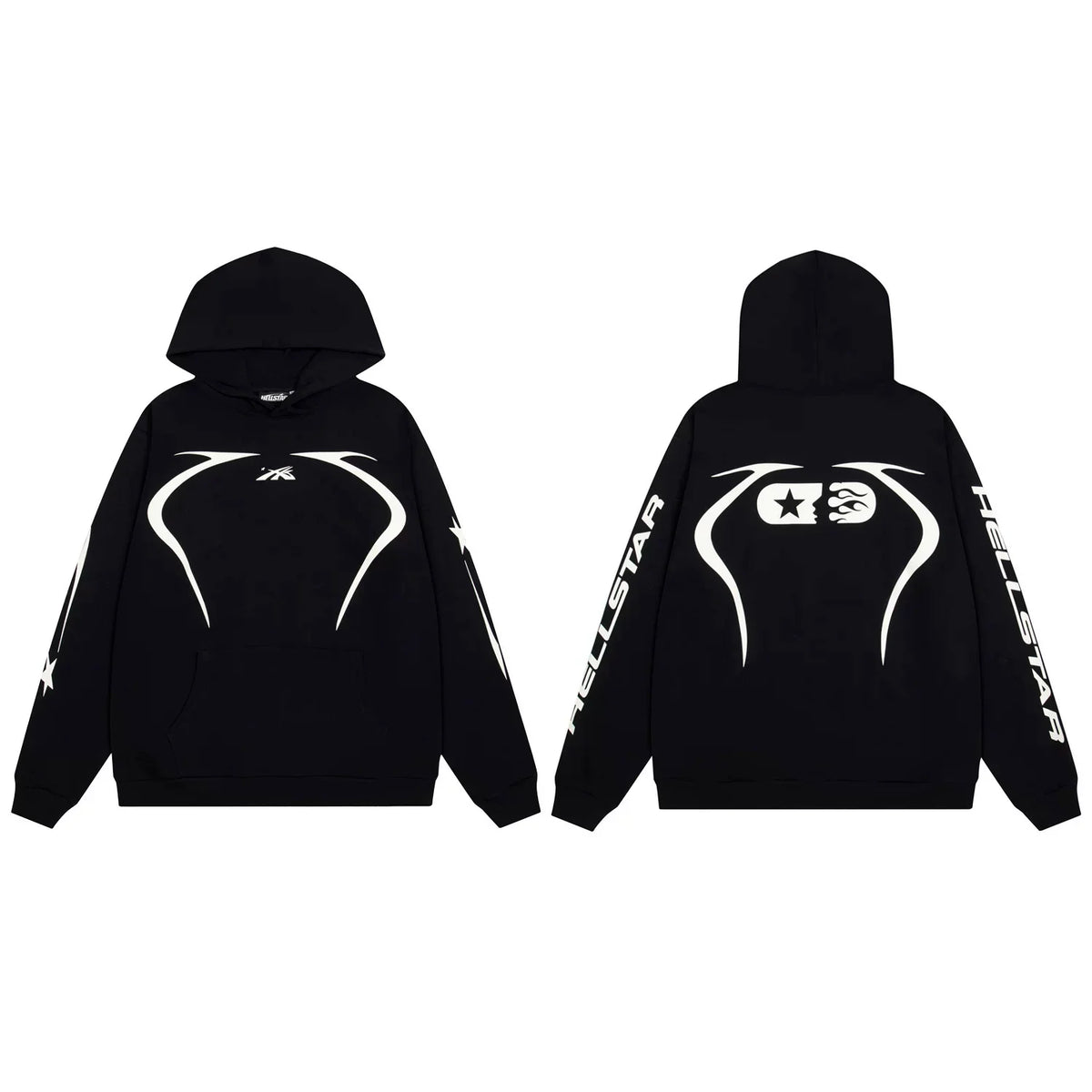 Hellstar Curved Horn Graphic Hoodie black